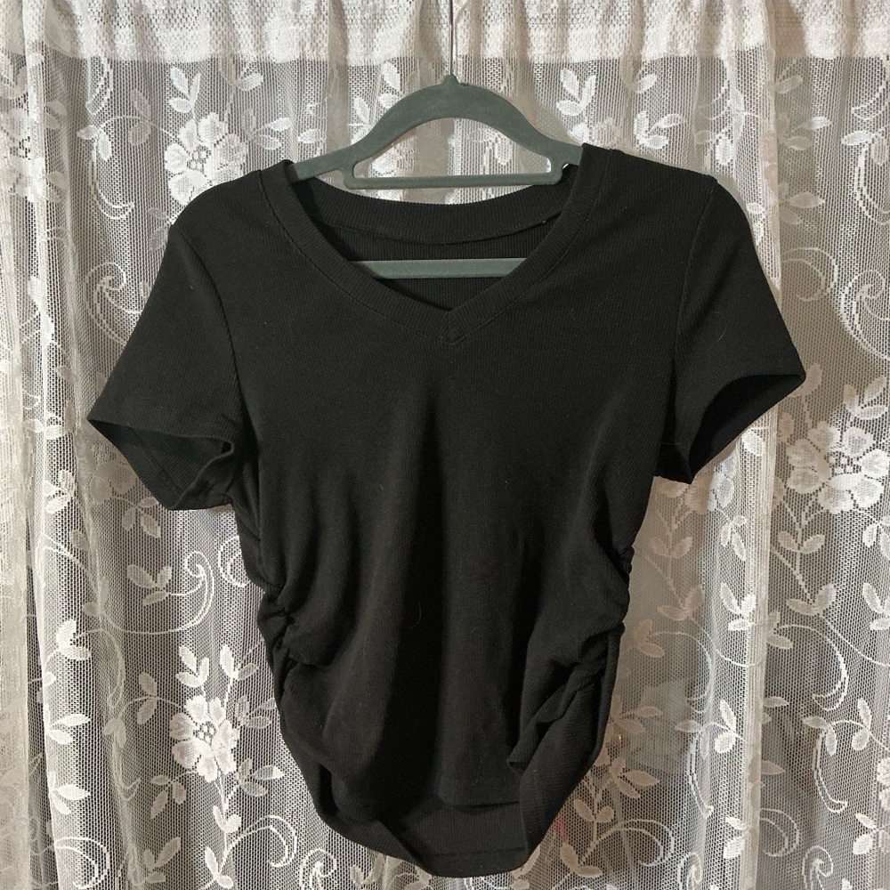 Classic Black V-Neck Women's Top size medium